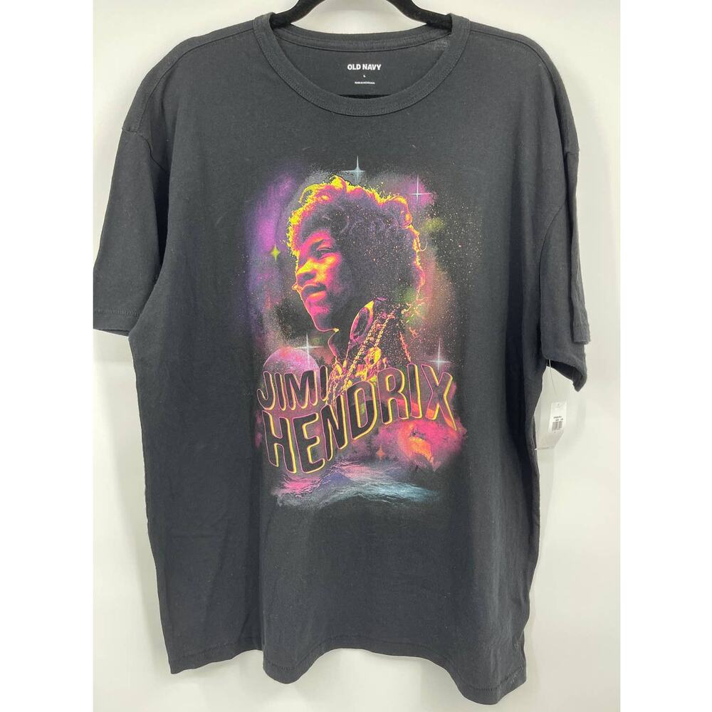 Old Navy Jimi Hendrix T-Shirt Graphic Pullover Black Large NEW Unisex